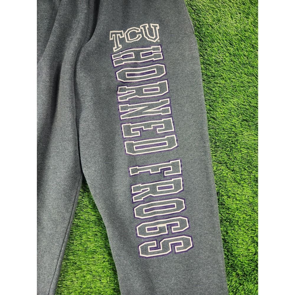 TCU Horned Frogs Pants Mens M Gray NCAA Football Russell Athletic Sweatpants - Picture 3 of 9